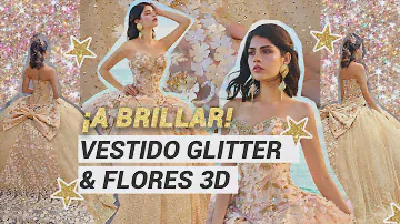 VESTIDO 15 AÑOS SÚPER GLITTER y  FLORES 3D -Ceremonias Barcelona ♥