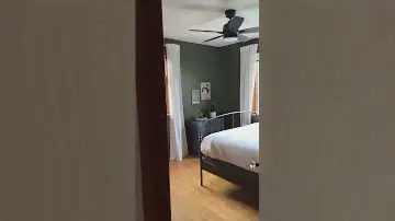 Dark And Moody Green Bedroom Makeover with Wood Trim + Doors!