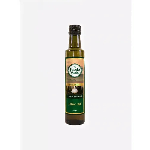 Feudo Verde, Масло с чесноком Premium extra virgin, стеклянная бутылка 250 мл-0